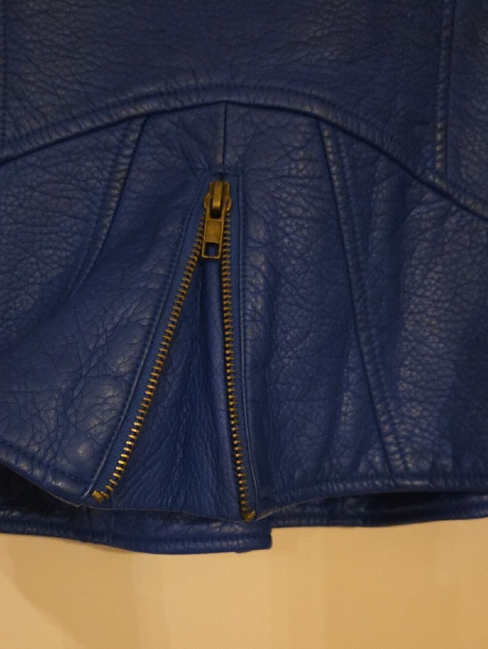 V Cristina Electric Blue Sleeveless Moto Vest - Picture 6 of 16